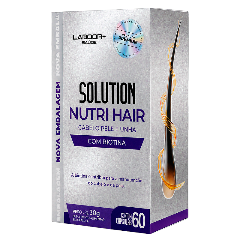 Solution Nutri Hair com Biotina 60 Cápsulas