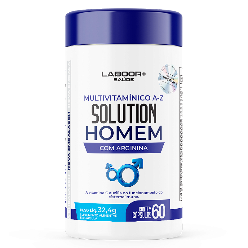 Solution Multivitamínico AZ Homem com Arginina 60 Cápsulas