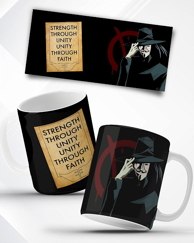 Caneca V de Vingança Strength through unity unity through faith