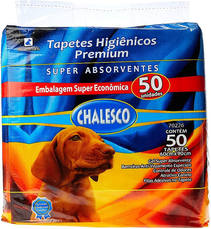 Tapete Higiênico Chalesco 50 Unid. - Puppyshow Clínica Veterinária e Pet  Center