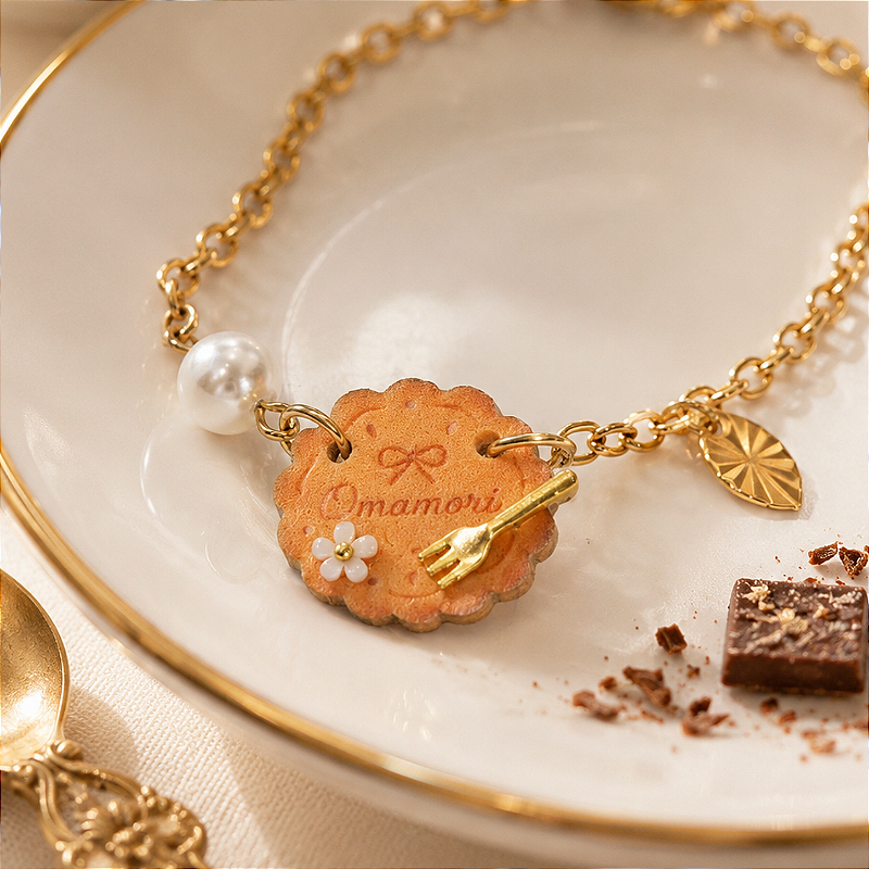 Pulseira Butter Cookie Aço Inoxidável | Omamori Cafe
