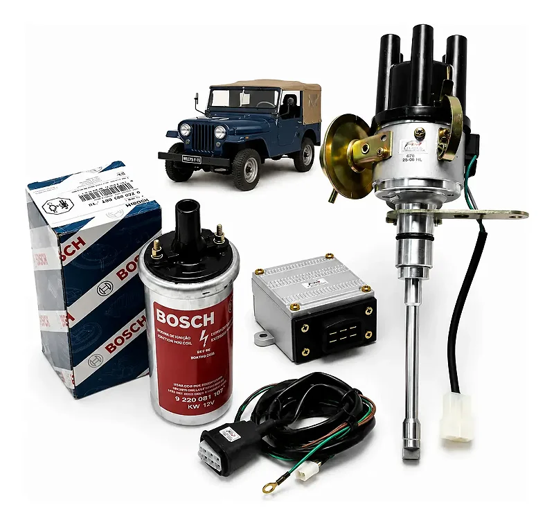 Kit Ignição Eletrônica Jeep 6cc + Bobina Bosch Completo Novo