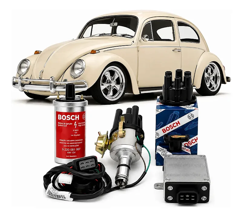 Kit De Ignição Eletrônica Kombi Fusca Vw Tampa E Rotor Novo