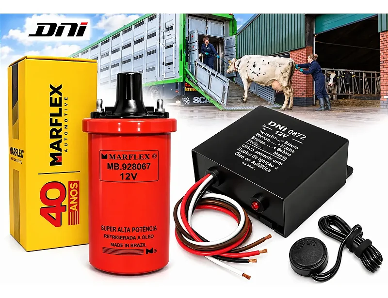 Kit Modulo Rele 12v Choque Boi Boiadeiro Bobina E Botão