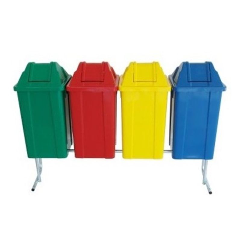 JSN CONJUNTO PARA COLETA SELETIVA 60 LITROS C/ 4 CESTOS TAMPA VAI