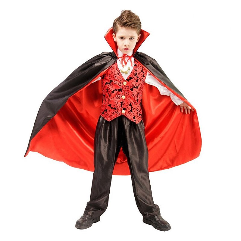 Fantasia Halloween Infantil Vermelho E Preto