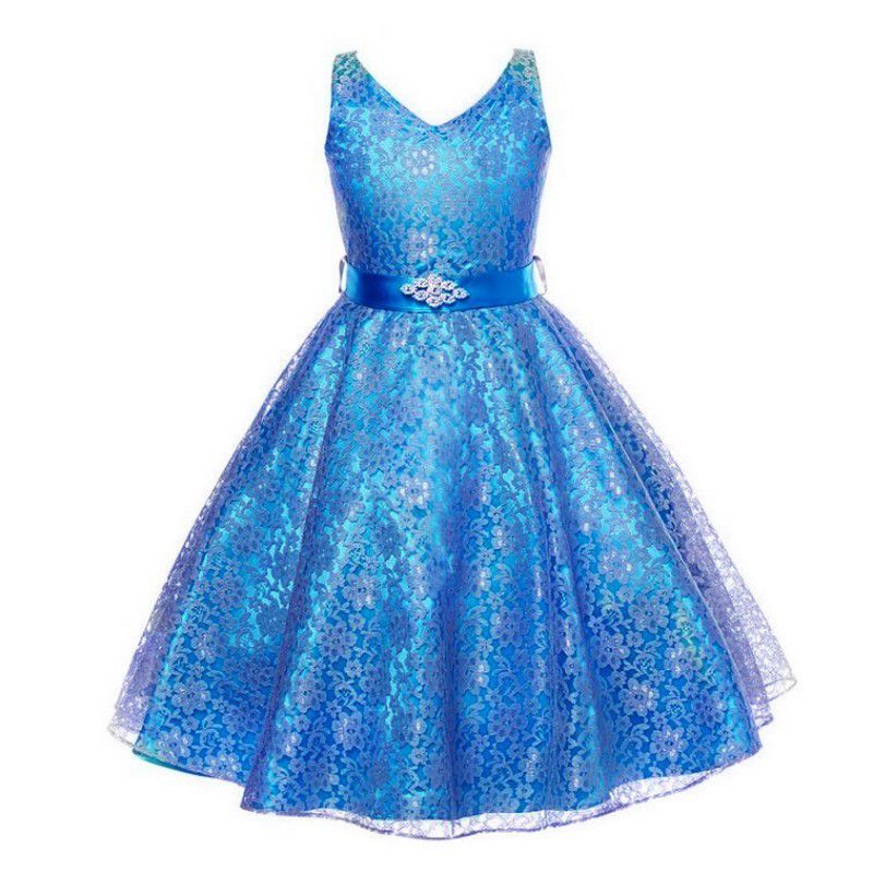 Vestido Infantil Festa Casamento Florista Azul - Cia Bebê