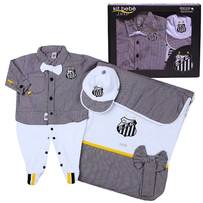 Kit Bebê Santos Luxo Saída de Materniade Meninos Oficial Cia Bebê