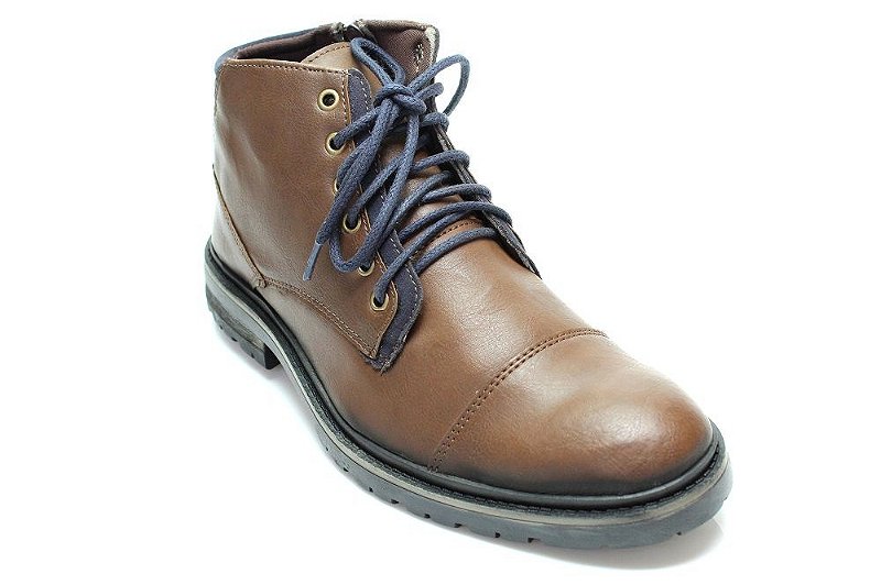 coturno masculino com ziper lateral