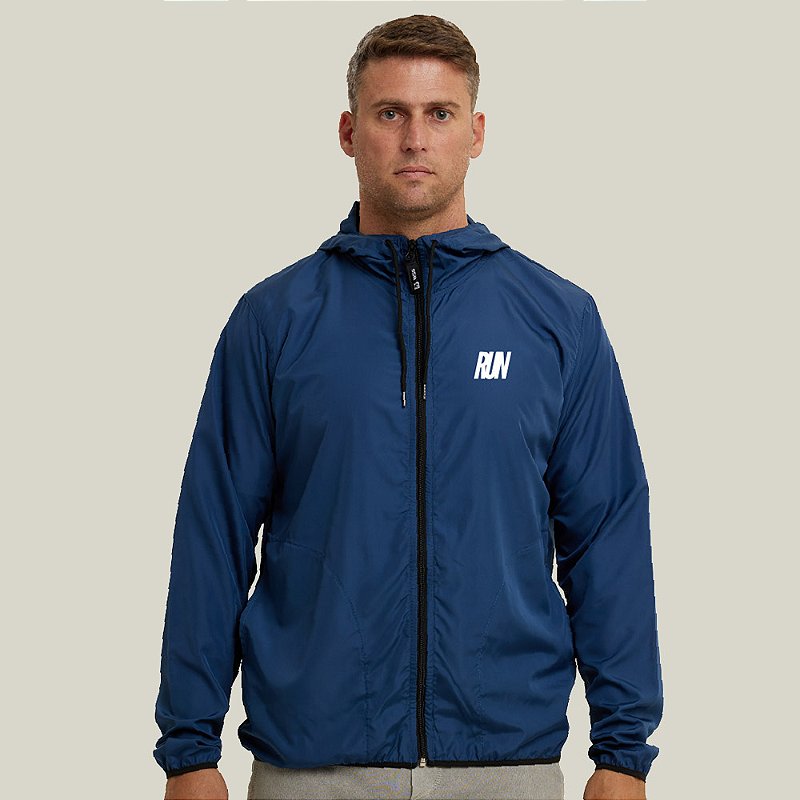 Jaqueta Corta Vento Masculino Azul Marinho Corrida I WSS Brasil I