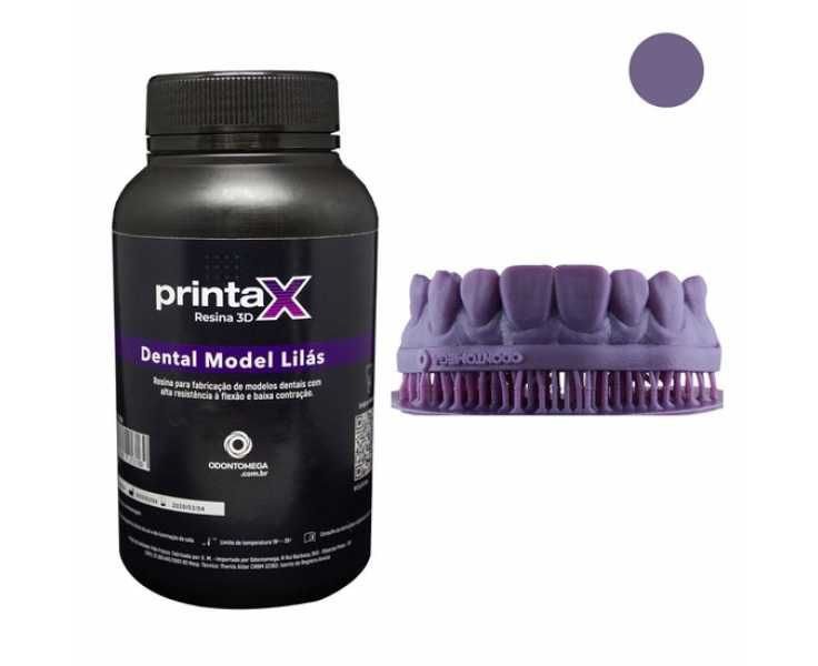 Resina Para Impressora 3D PrintaX Model Lilás 500g Odontomega