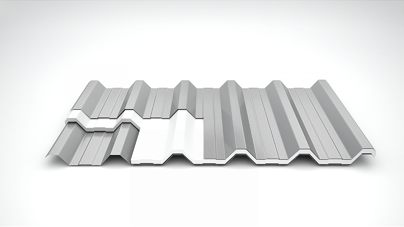 Telha Sanduíche Trapezoidal 40/980 Termoacústica Galvanizada Metro ...