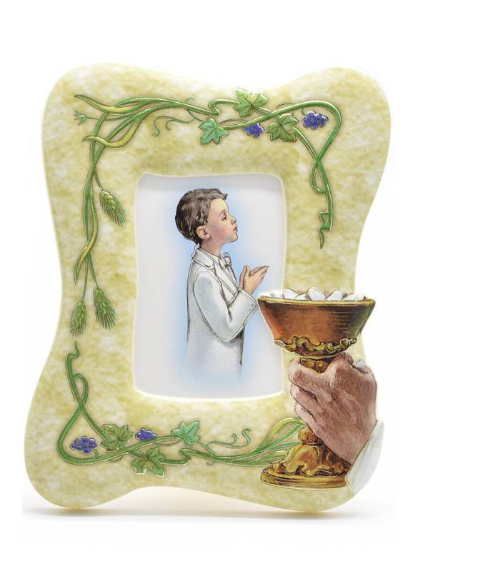 Porta-retrato italiano eucaristia menino - Santa Fé presentes religiosos