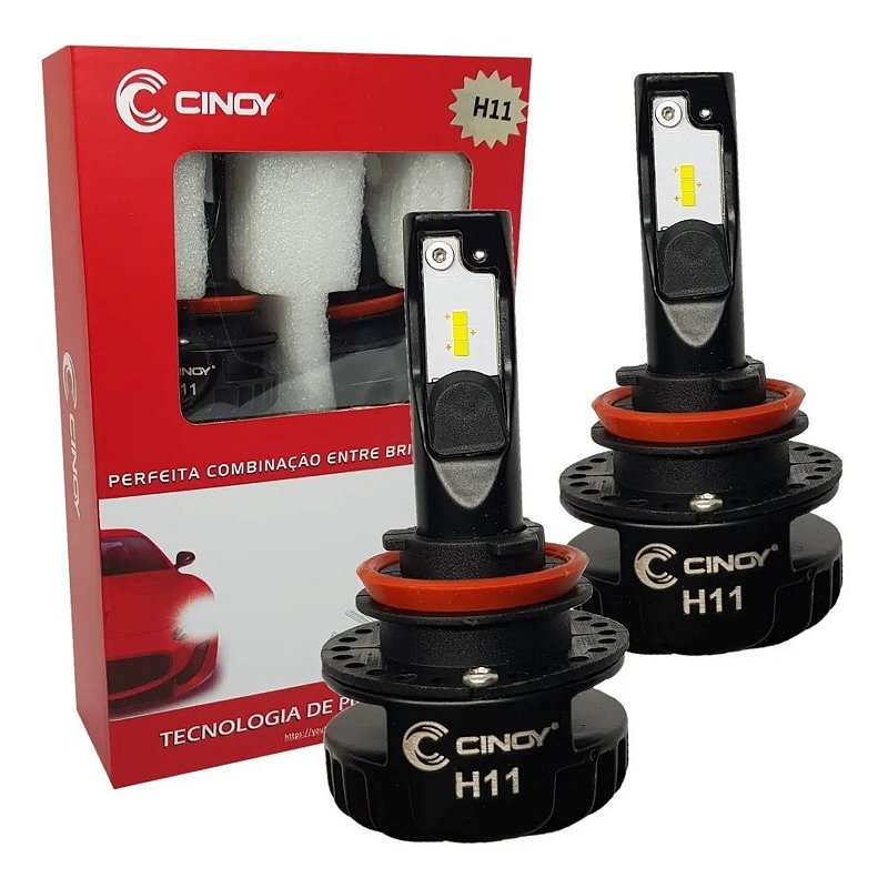 Kit Lâmpadas Super Led Plus Cinoy H11 6500k 12v bivolt 32w 12000 Lúmen