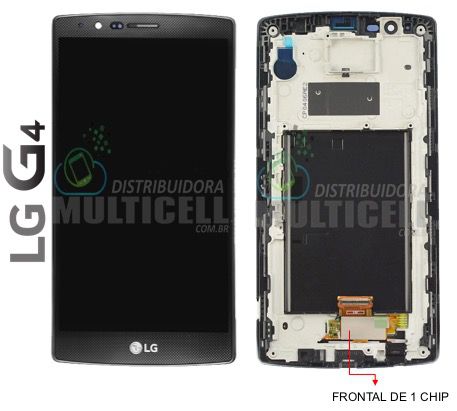 Gabinete Tela Frontal Modulo Completo H810 H811 H815 Lg Optimus G4 Preto Com Aro 1ªlinha Aaa Distribuidora Multicell A Mais Completa Em Pecas Componentes E Acessorios Para Celular E Tablet