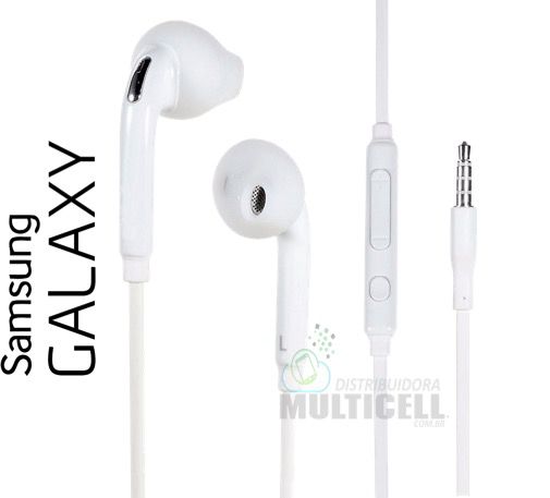 FONE DE OUVIDO P2 STEREO MODELO SAMSUNG S6 BRANCO 1ªLINHA AAA -  Distribuidora Multicell a mais completa em peças,componentes e acessórios  para celular e tablet