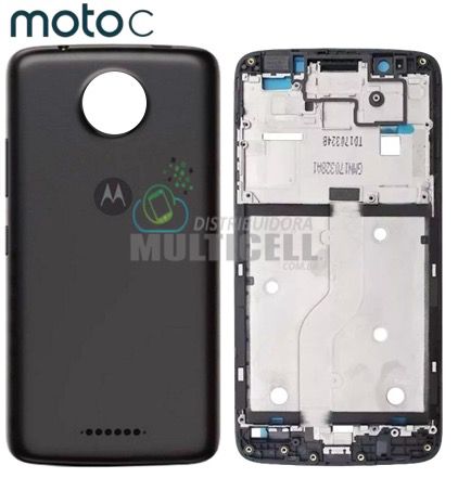 CARCAÇA TAMPA TRASEIRA COM TECLAS LATERAIS HOUSING MOTOROLA XT1750 MOTO C  PRETA QUALIDADE AAA - Distribuidora Multicell a mais completa em  peças,componentes e acessórios para celular e tablet