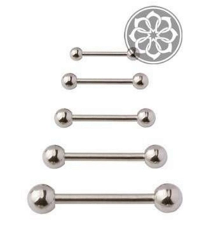 Piercing Aço Cirurgico 316L Sobrancelha Microbell Reto com 1 Pedra Crystal  1,2mm x 8mm