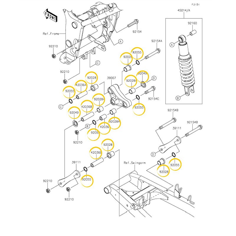KIT (PROLINK) BUCHAS BRAÇO OSCILANTE NINJA 300 / VERSYS-X 300