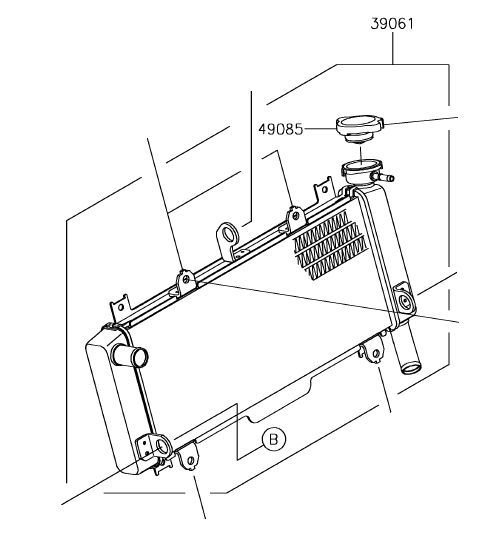 RADIADOR KAWASAKI Z650 / 2018 a 2020 - 39061-0724 - Kawaparts