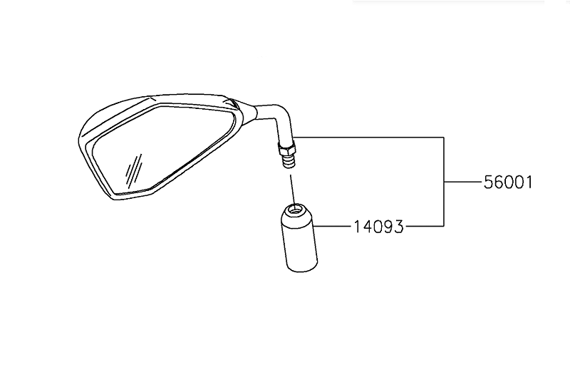 ESPELHO RETROVISOR ESQUERDO Z400 / 2020 - 56001-0395 - Kawaparts