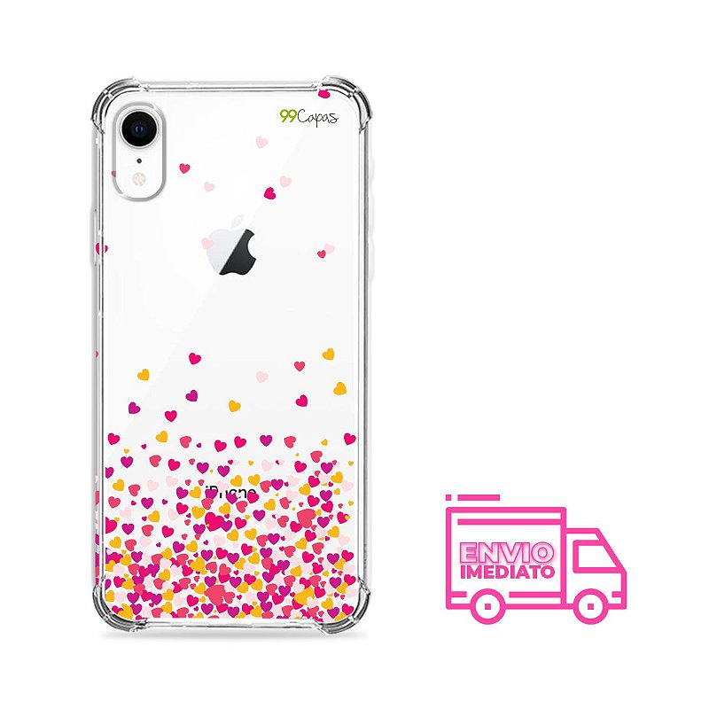 Capa para iPhone XR - Corações - 99capas - Capinhas e cases personalizadas  para celular