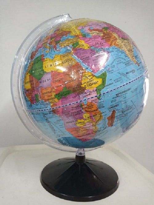 GLOBO TERRESTRE ADAPTADO TÁTIL BRAILE 30 CM BASE PRETA