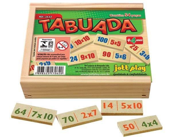 Tabuada Jogo Educativo Matemática Com 54 Peças Mdf