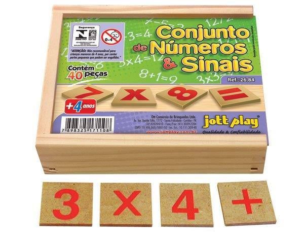 Jogo de Memória Números e Quantidades - 40 Peças em Madeira