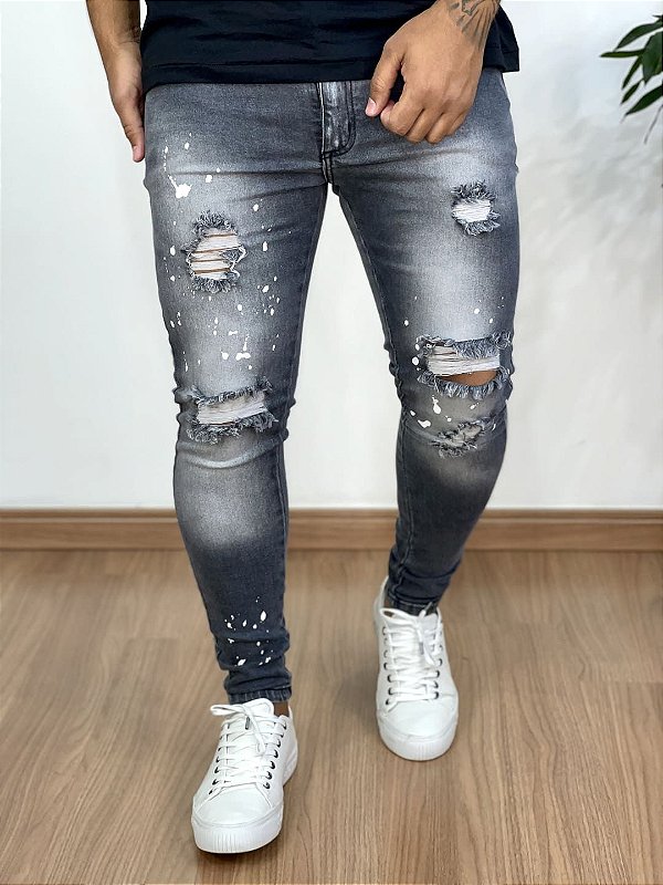 Calça Jeans Clara Masculina Skinny Destroyed - Degrant Jeans