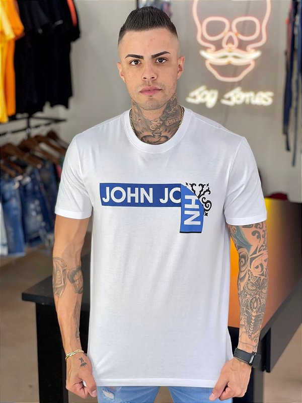 Camiseta John John Masculina Regular City Branca - Branco