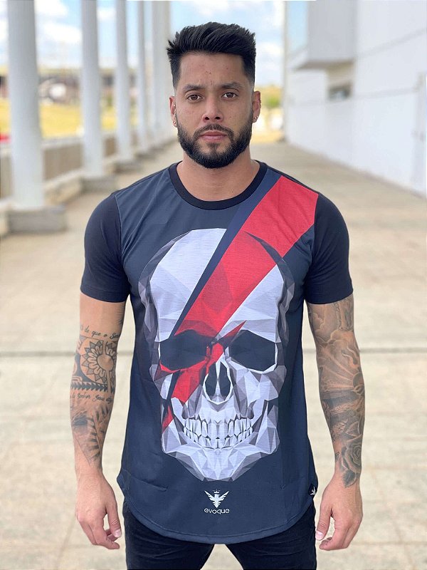 Camisa John John Masculina Fire Skull Branca 