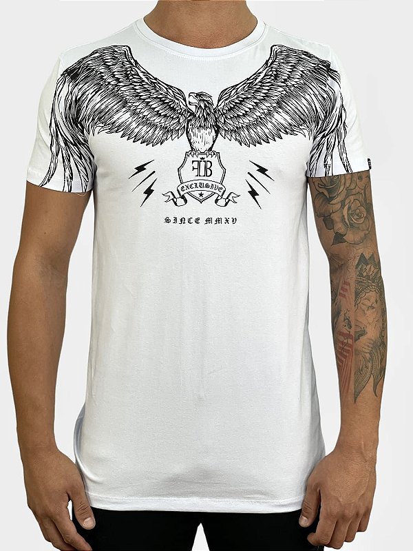 Camiseta Longline Branca Caveira Preta - John Verdazzi - Imperium Store