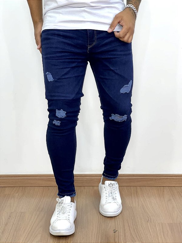 Calça Jeans Premium Destroyed Masculina Skinny Caribe