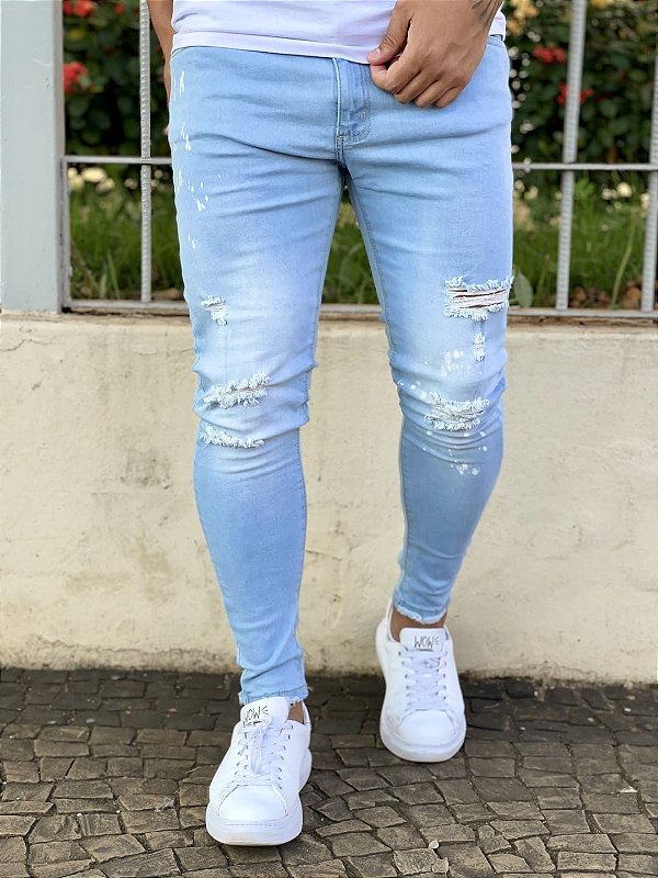 Calça Jeans Masculina Super Skinny Clara Destroyed Respingo - Imperium  Store | Loja de roupas multimarcas masculina