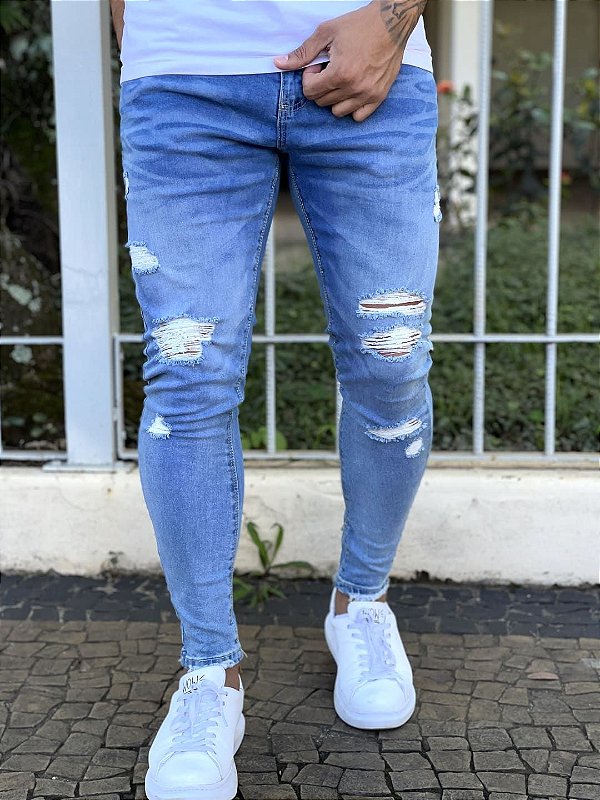 Calça Jeans Masculina Super Skinny Média Destroyed - Imperium Store | Loja  de roupas multimarcas masculina