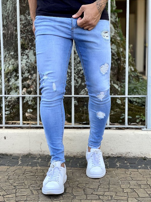 Calça Jeans Masculina Super Skinny Clara Destroyed Com Forro Superior -  Imperium Store | Loja de roupas multimarcas masculina