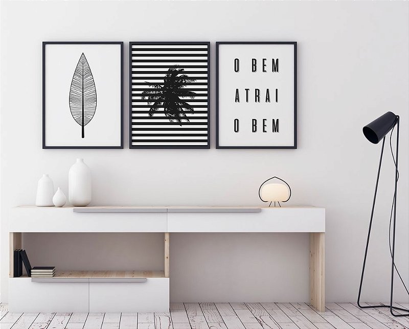 Quadro Decorativo, Poster Decorativo, Quadro Para a Sala, Quadro Para o Quarto Preto e Branco