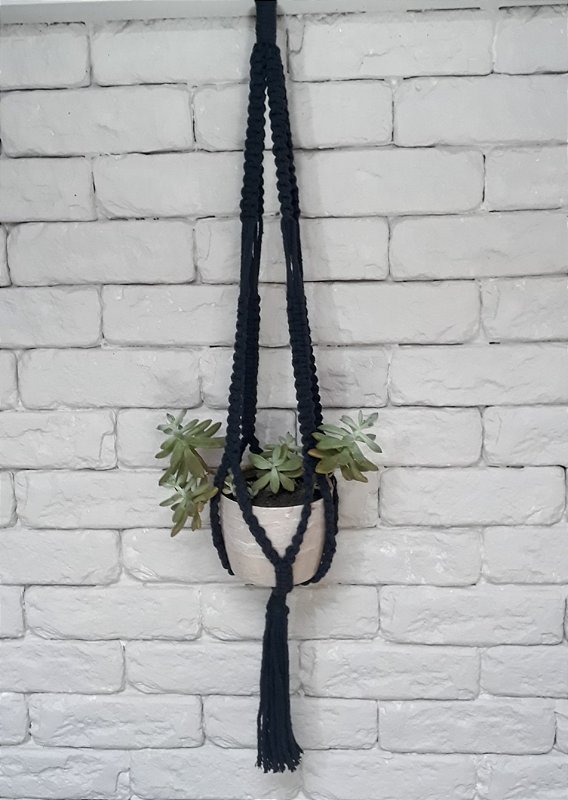 Porta-plantas azul marinho