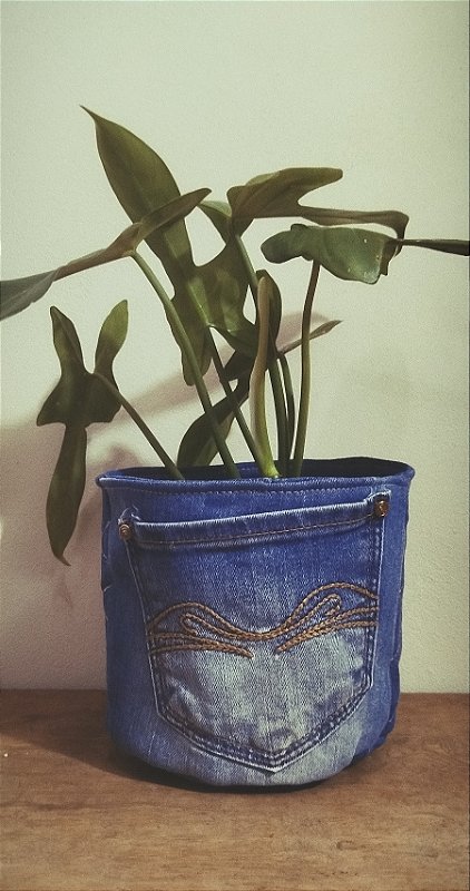 Cachepô jeans