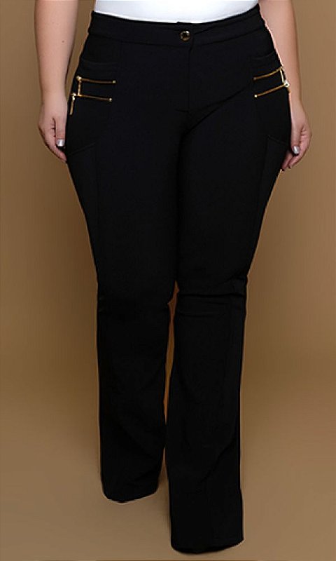 calça de sarja feminina cintura alta