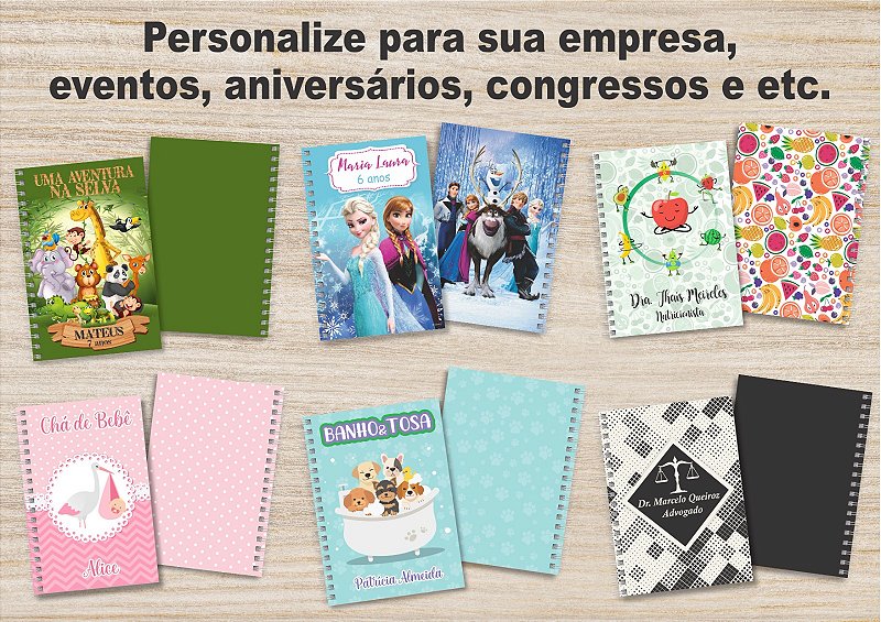 Mini Agendas Personalizadas 10x15 com logo para empresas e eventos (100 ...