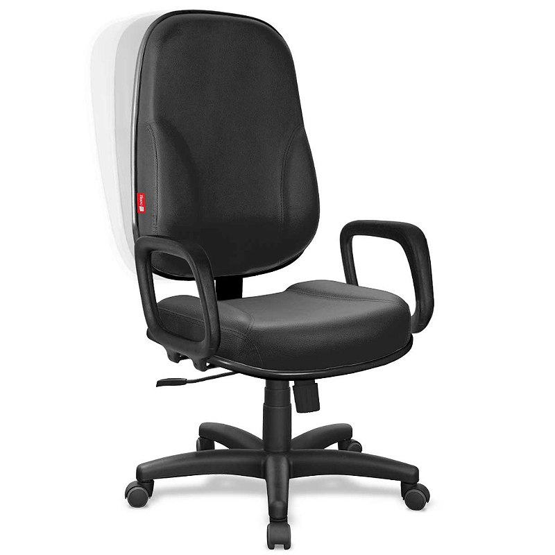 Cadeira Presidente Giratória para Escritório Braços Fixos Relax