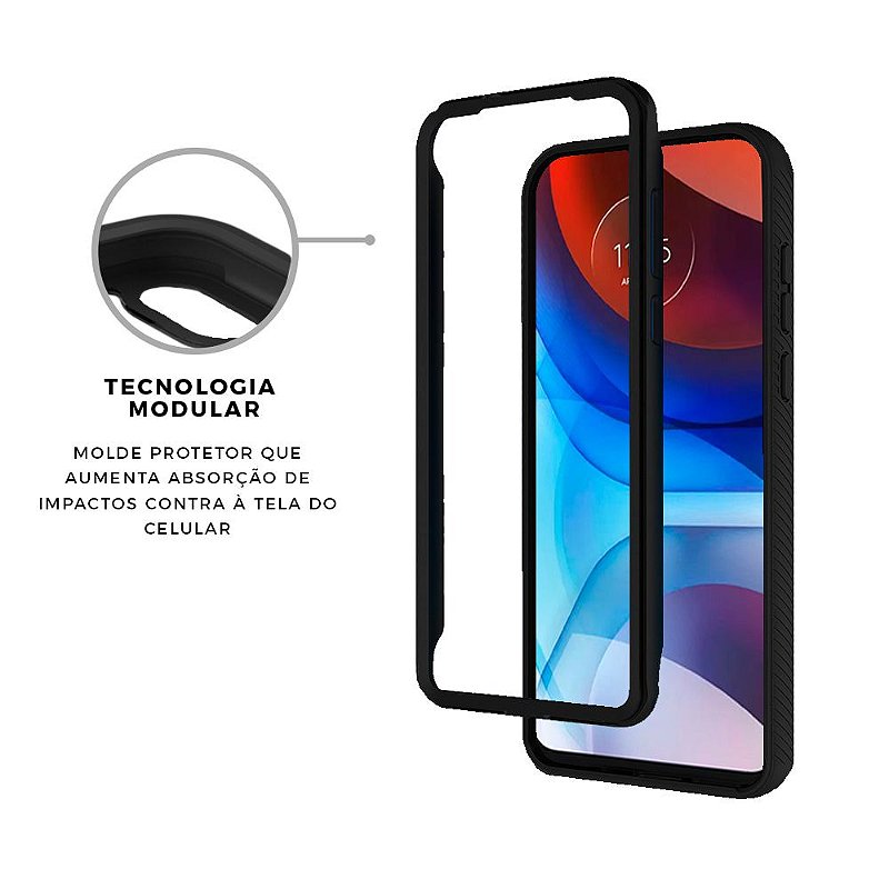Capa para Motorola Moto E7 Power - Stronger Preta - Gshield