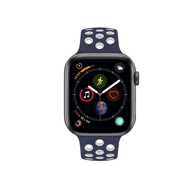 Pulseira para Apple Watch 38 / 40 / 41MM - Armor Running - Azul escuro e Branco - Gshield