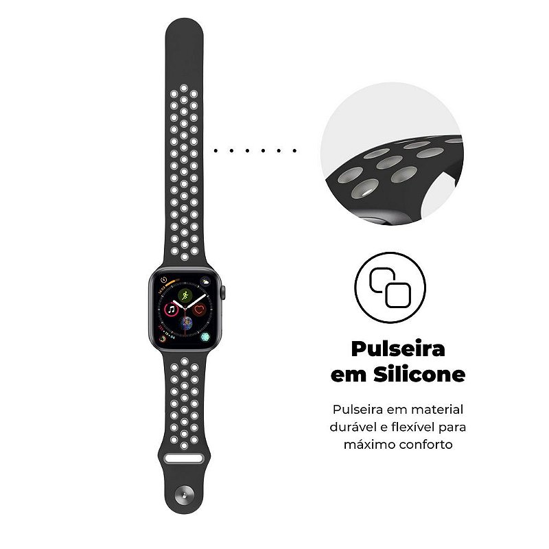 Pulseira para Apple Watch 38 / 40 / 41MM - Armor Running - Preto - Gshield
