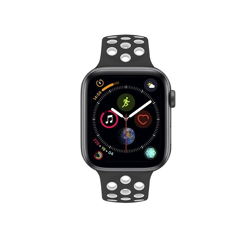 Pulseira para Apple Watch 38 / 40 / 41MM - Armor Running - Preto e Branco- Gshield