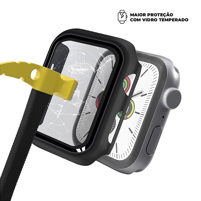 Case para Apple Watch 42MM (Series 1/2/3) - Armor - acompanha película integrada na case - Preta - Gshield