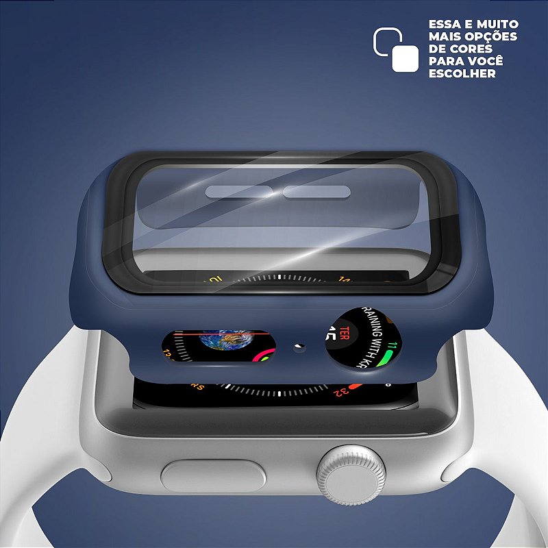 Case para Apple Watch 40MM - Armor - acompanha película integrada na case - Azul Navy - GshIeld