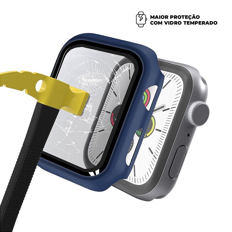 Case para Apple Watch 40MM - Armor - acompanha película integrada na case - Azul Navy - GshIeld